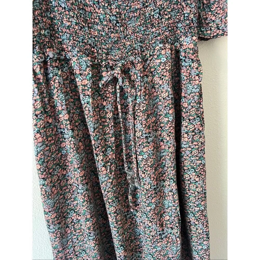 Wild Fable micro floral puff-sleeve midi dress size XXL Girls